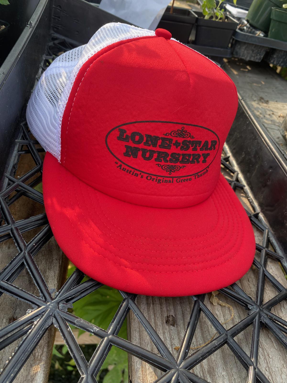 LSN TRUCKER HAT - Black on Red and White